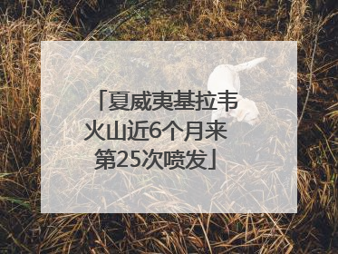 夏威夷基拉韦火山近6个月来第25次喷发