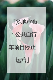 多地宣布：公共自行车项目停止运营