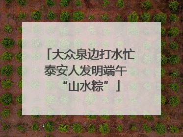 大众泉边打水忙 泰安人发明端午“山水粽”