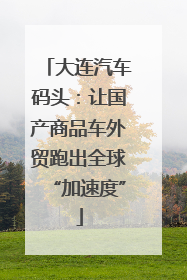 大连汽车码头：让国产商品车外贸跑出全球“加速度”
