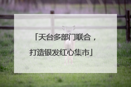 天台多部门联合，打造银发红心集市
