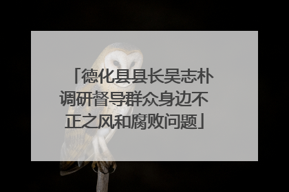德化县县长吴志朴调研督导群众身边不正之风和腐败问题