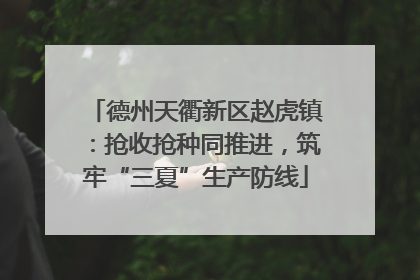 德州天衢新区赵虎镇：抢收抢种同推进，筑牢“三夏”生产防线