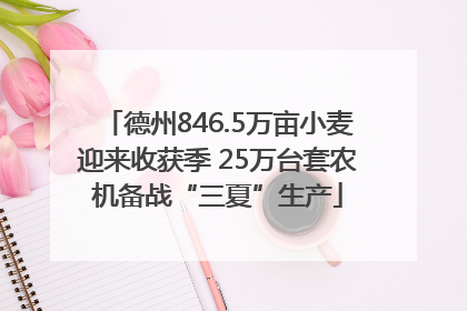 德州846.5万亩小麦迎来收获季 25万台套农机备战“三夏”生产