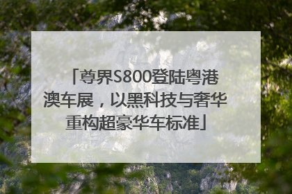 尊界S800登陆粤港澳车展，以黑科技与奢华重构超豪华车标准