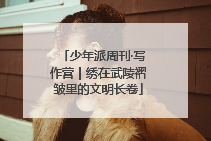 少年派周刊·写作营｜绣在武陵褶皱里的文明长卷