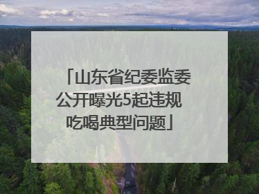 山东省纪委监委公开曝光5起违规吃喝典型问题