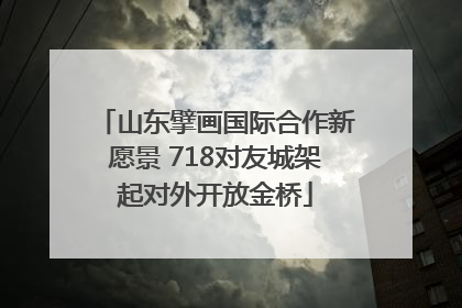 山东擘画国际合作新愿景 718对友城架起对外开放金桥