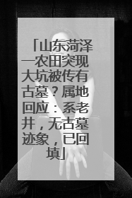 山东菏泽一农田突现大坑被传有古墓？属地回应：系老井，无古墓迹象，已回填