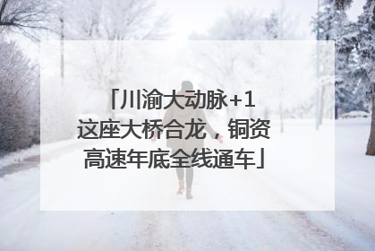 川渝大动脉+1 这座大桥合龙，铜资高速年底全线通车