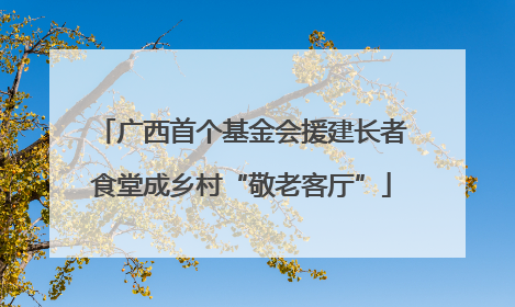 广西首个基金会援建长者食堂成乡村“敬老客厅”