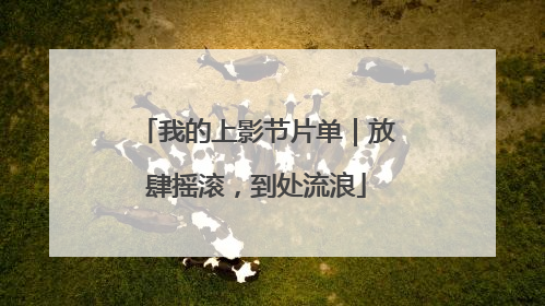 我的上影节片单｜放肆摇滚，到处流浪