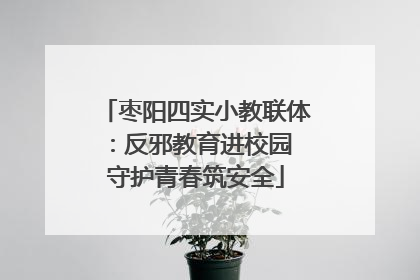 枣阳四实小教联体：反邪教育进校园 守护青春筑安全
