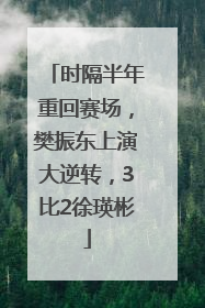 时隔半年重回赛场，樊振东上演大逆转，3比2徐瑛彬