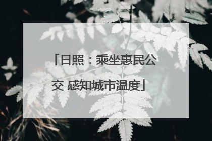 日照：乘坐惠民公交 感知城市温度
