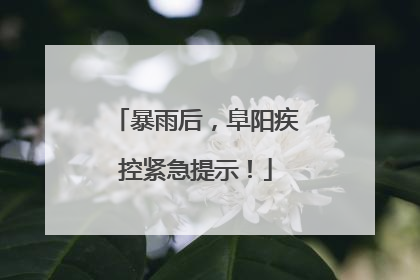 暴雨后，阜阳疾控紧急提示！