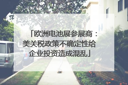 欧洲电池展参展商：美关税政策不确定性给企业投资造成混乱