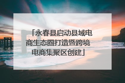 永春县启动县域电商生态圈打造暨跨境电商集聚区创建