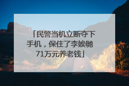 民警当机立断夺下手机，保住了李娭毑71万元养老钱