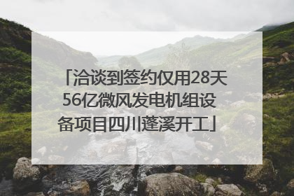 洽谈到签约仅用28天 56亿微风发电机组设备项目四川蓬溪开工