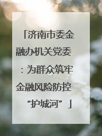 济南市委金融办机关党委：为群众筑牢金融风险防控“护城河”