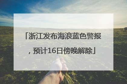 浙江发布海浪蓝色警报，预计16日傍晚解除