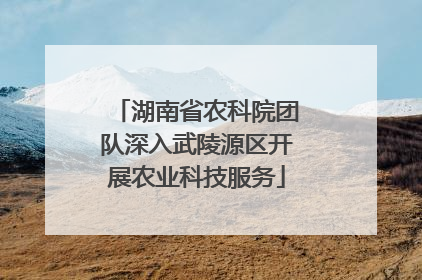 湖南省农科院团队深入武陵源区开展农业科技服务