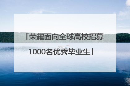 荣耀面向全球高校招募1000名优秀毕业生