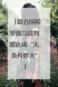 联合国希望俄乌谈判能达成“无条件停火”