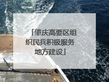 肇庆高要区组织民兵积极服务地方建设