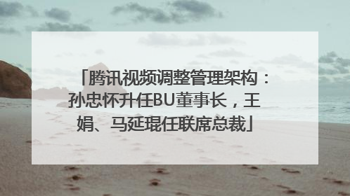 腾讯视频调整管理架构：孙忠怀升任BU董事长，王娟、马延琨任联席总裁