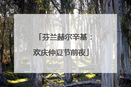 芬兰赫尔辛基：欢庆仲夏节前夜