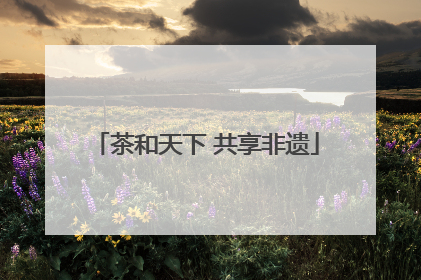茶和天下 共享非遗