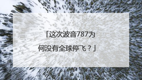 这次波音787为何没有全球停飞？