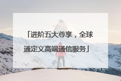 进阶五大尊享，全球通定义高端通信服务