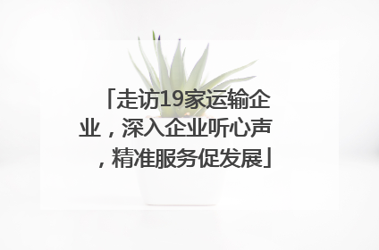 走访19家运输企业，深入企业听心声，精准服务促发展