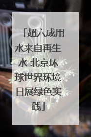 超六成用水来自再生水 北京环球世界环境日展绿色实践