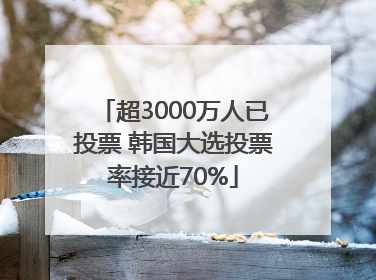 超3000万人已投票 韩国大选投票率接近70%