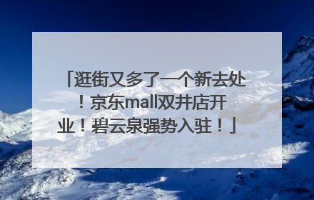 逛街又多了一个新去处！京东mall双井店开业！碧云泉强势入驻！
