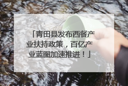 青田县发布西餐产业扶持政策，百亿产业蓝图加速推进！