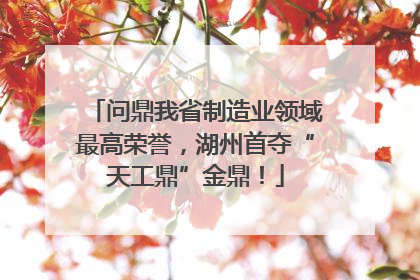 问鼎我省制造业领域最高荣誉，湖州首夺“天工鼎”金鼎！