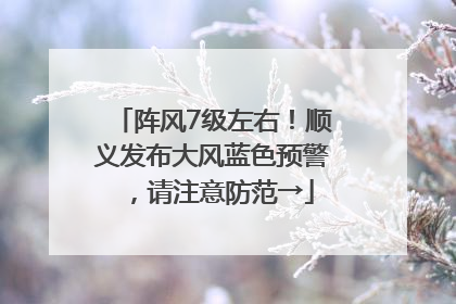 阵风7级左右！顺义发布大风蓝色预警，请注意防范→