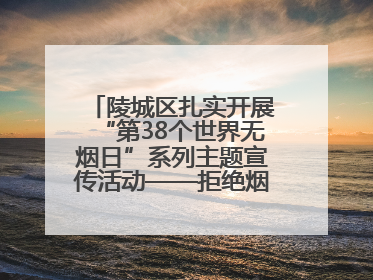 陵城区扎实开展“第38个世界无烟日”系列主题宣传活动——拒绝烟草诱惑 对第一支烟说不