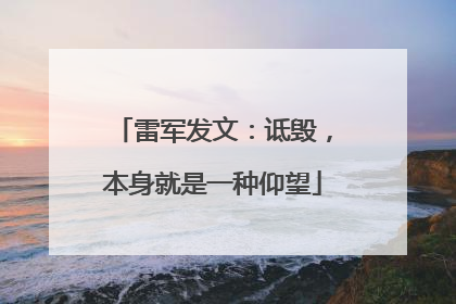 雷军发文：诋毁，本身就是一种仰望