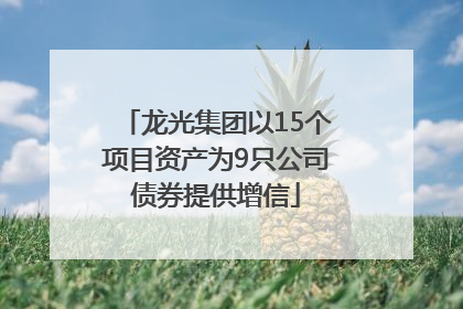 龙光集团以15个项目资产为9只公司债券提供增信
