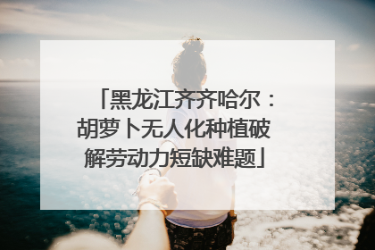 黑龙江齐齐哈尔：胡萝卜无人化种植破解劳动力短缺难题