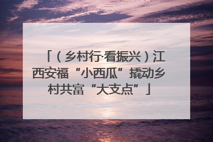 （乡村行·看振兴）江西安福“小西瓜”撬动乡村共富“大支点”