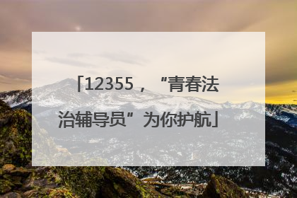 12355，“青春法治辅导员”为你护航