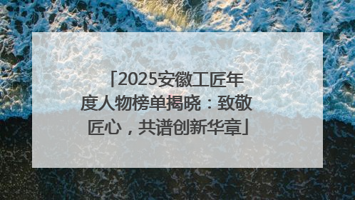 2025安徽工匠年度人物榜单揭晓：致敬匠心，共谱创新华章