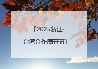 2025浙江·台湾合作周开幕
